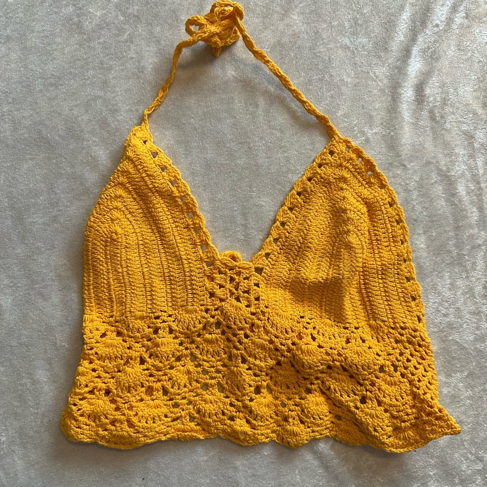 Crotchet knitted crop top